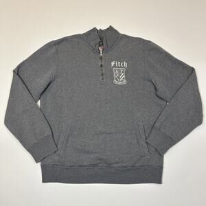 Abercrombie & Fitch Quarter Zip Sweatshirt Mens Medium Gray Pullover